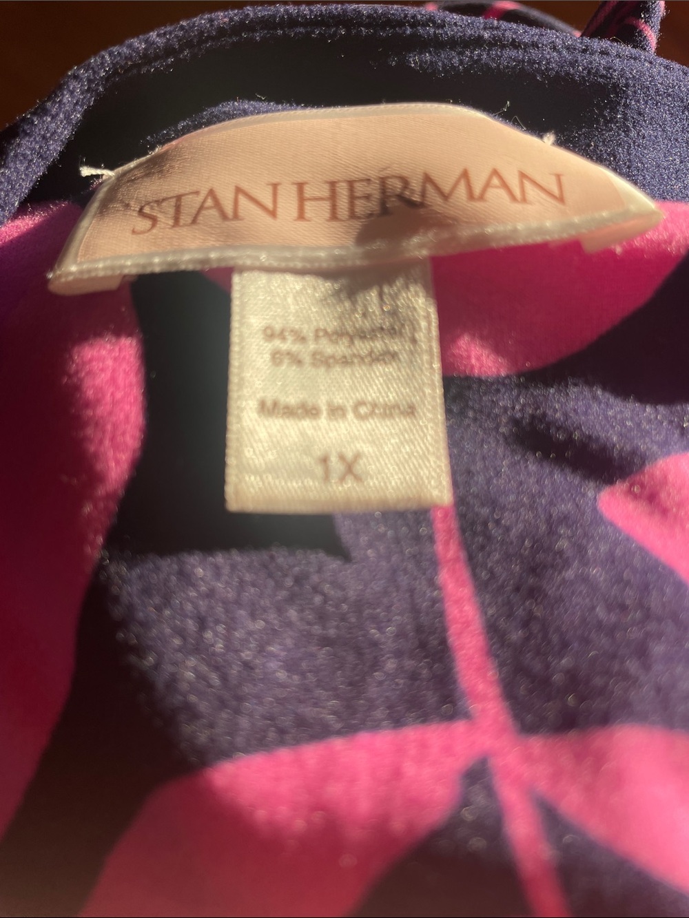 Stan Herman Vibrant Pink Floral V-Neck Caftan Maxi Dress - Picture 4 of 5